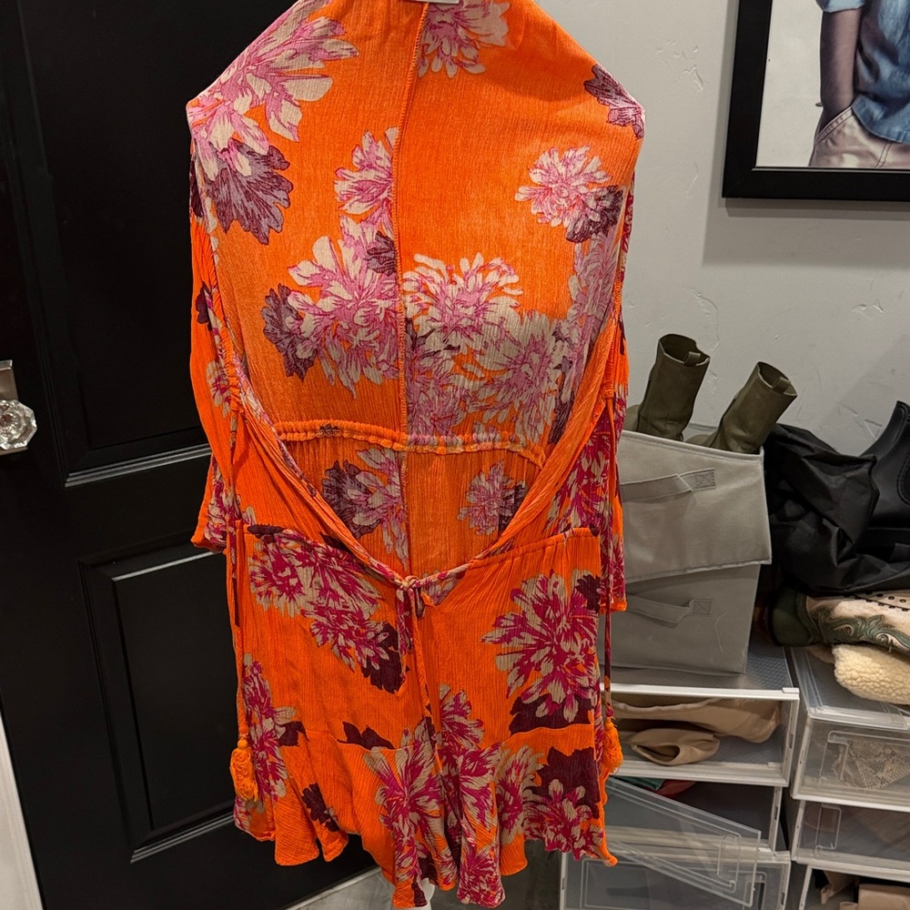 Floral Orange and Purple Dress